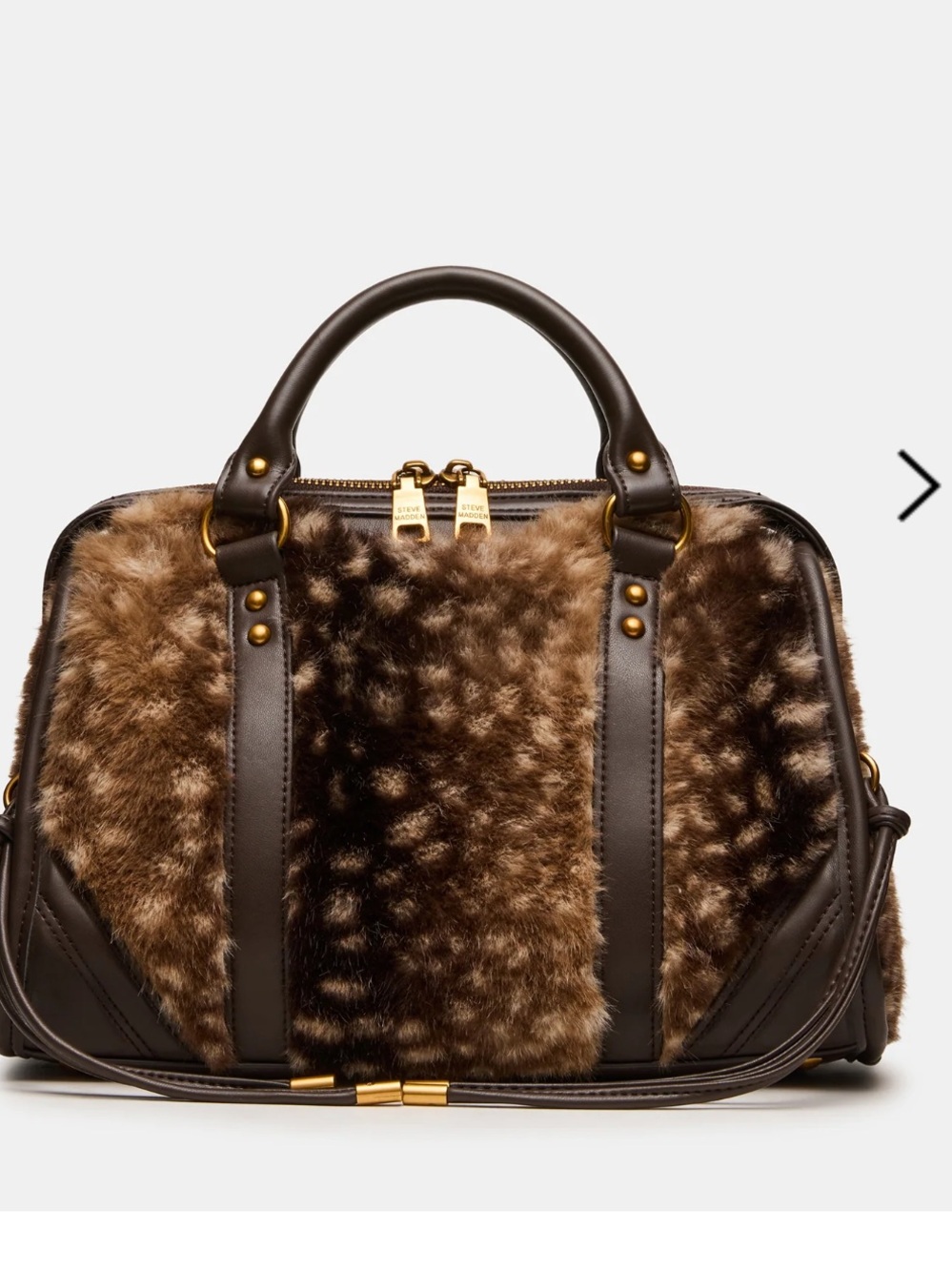 Steve Madden fur satchel crossbody NWOT
